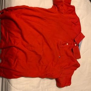 Red polo shirt